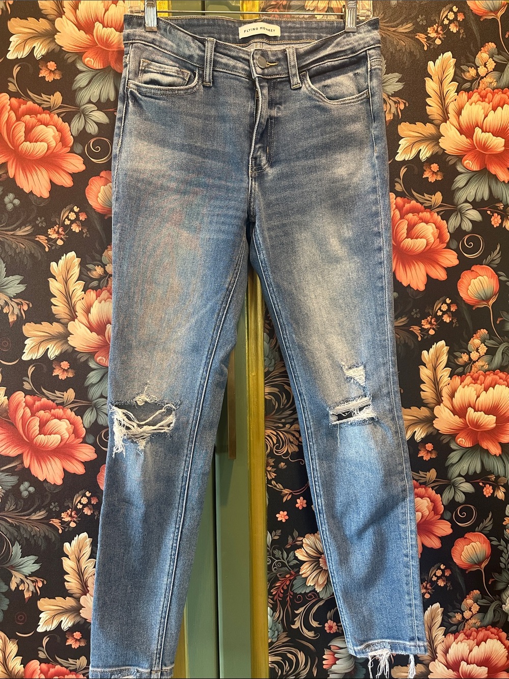 Flying Monkey Light Blue Ripped Skinny Jeans